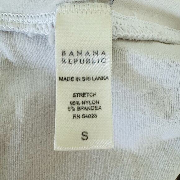 Banana Republic Womens White Muscle Wife Beater Fitted Stretch Tank Top Sz Small - Picture 4 of 5